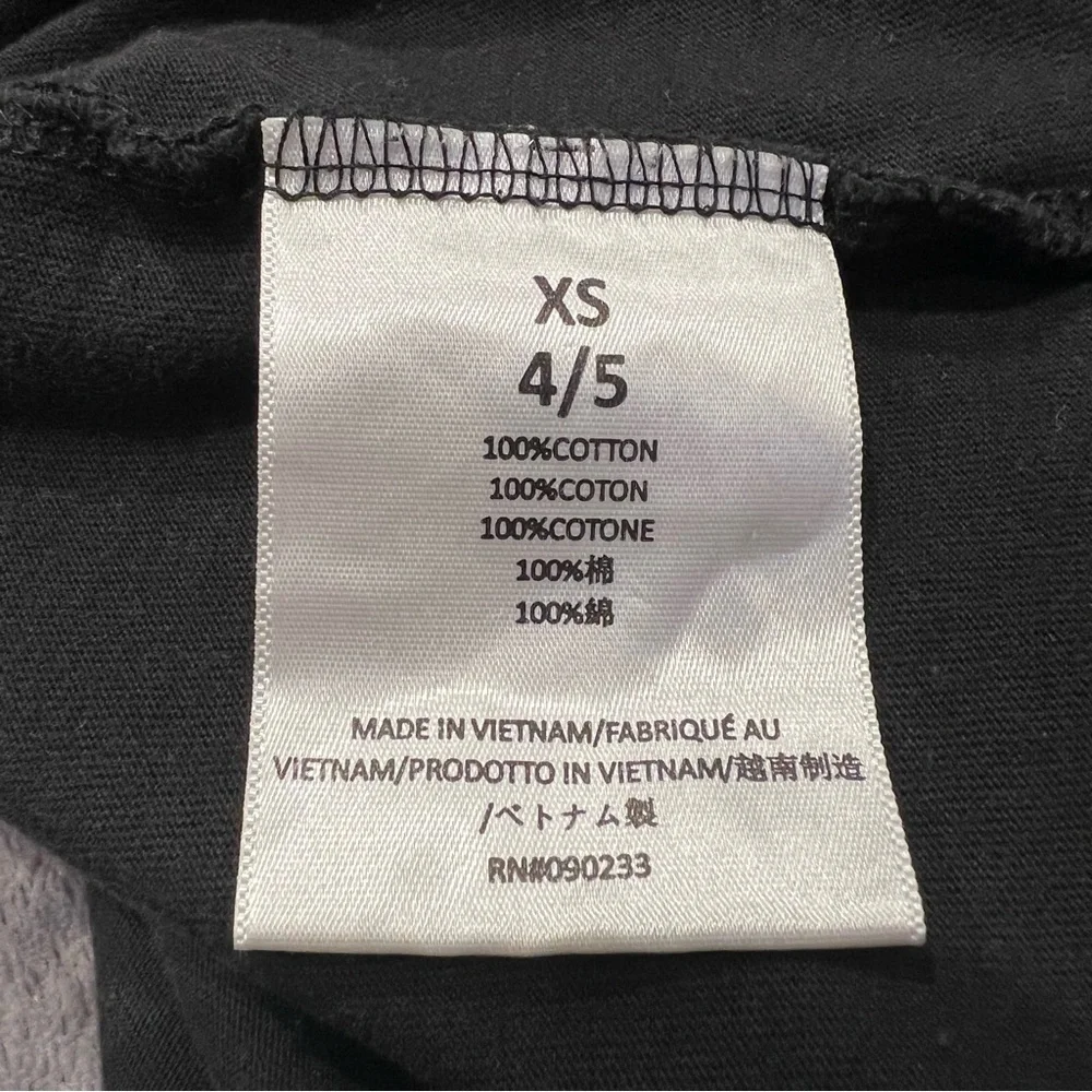 Fear of God Essentials Tee Shirt Kids Sz XS 4/5 Black Grunge T Shirt Boys Girls